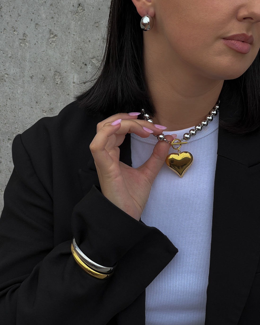 Stainless steel heart necklace