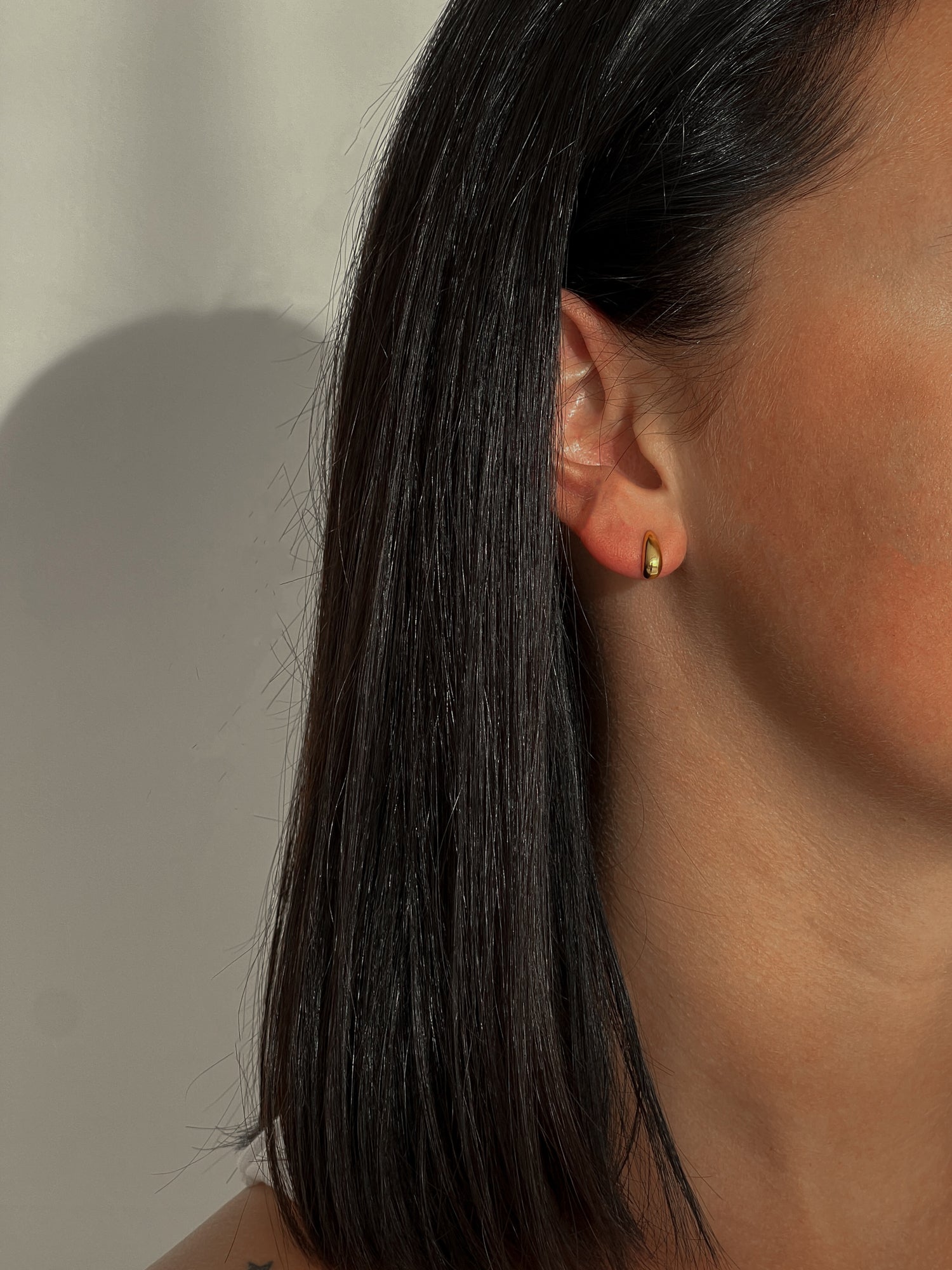 Gold colour mini drop earrings