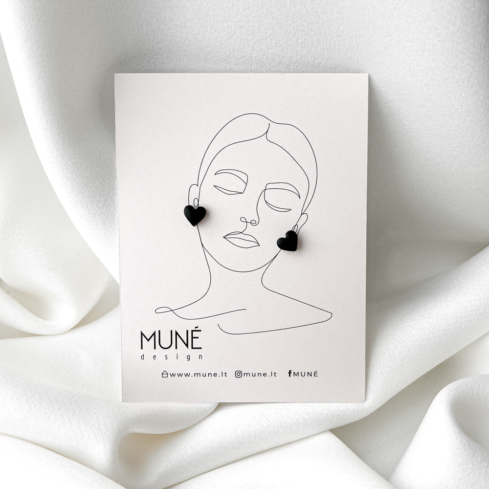 Stud earrings | Black hearts