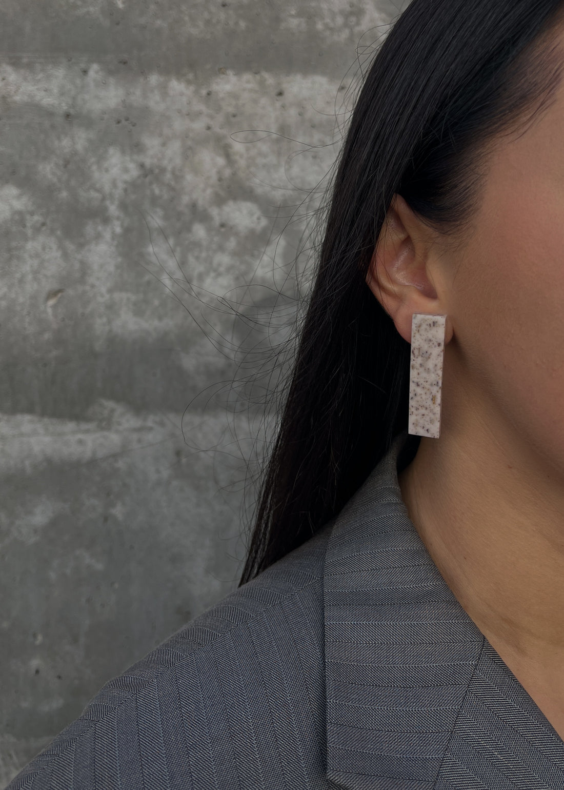 Modern Earrings - White Botanical