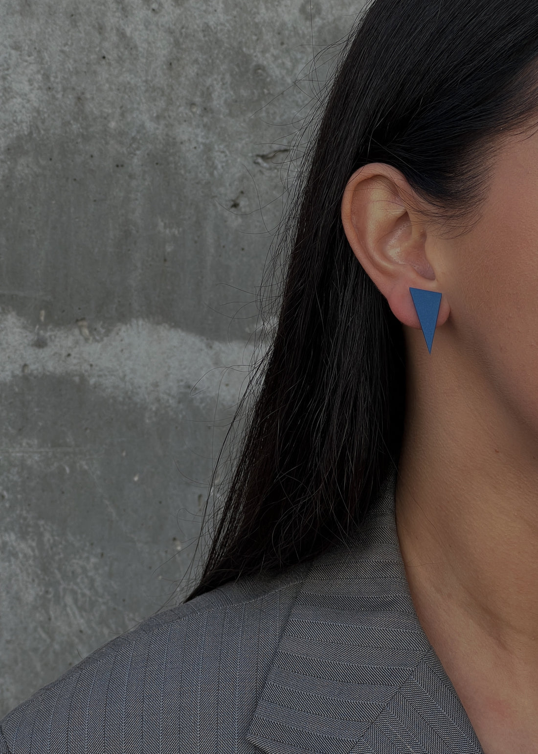 Asymmetrical Stud Earrings - S_Blue