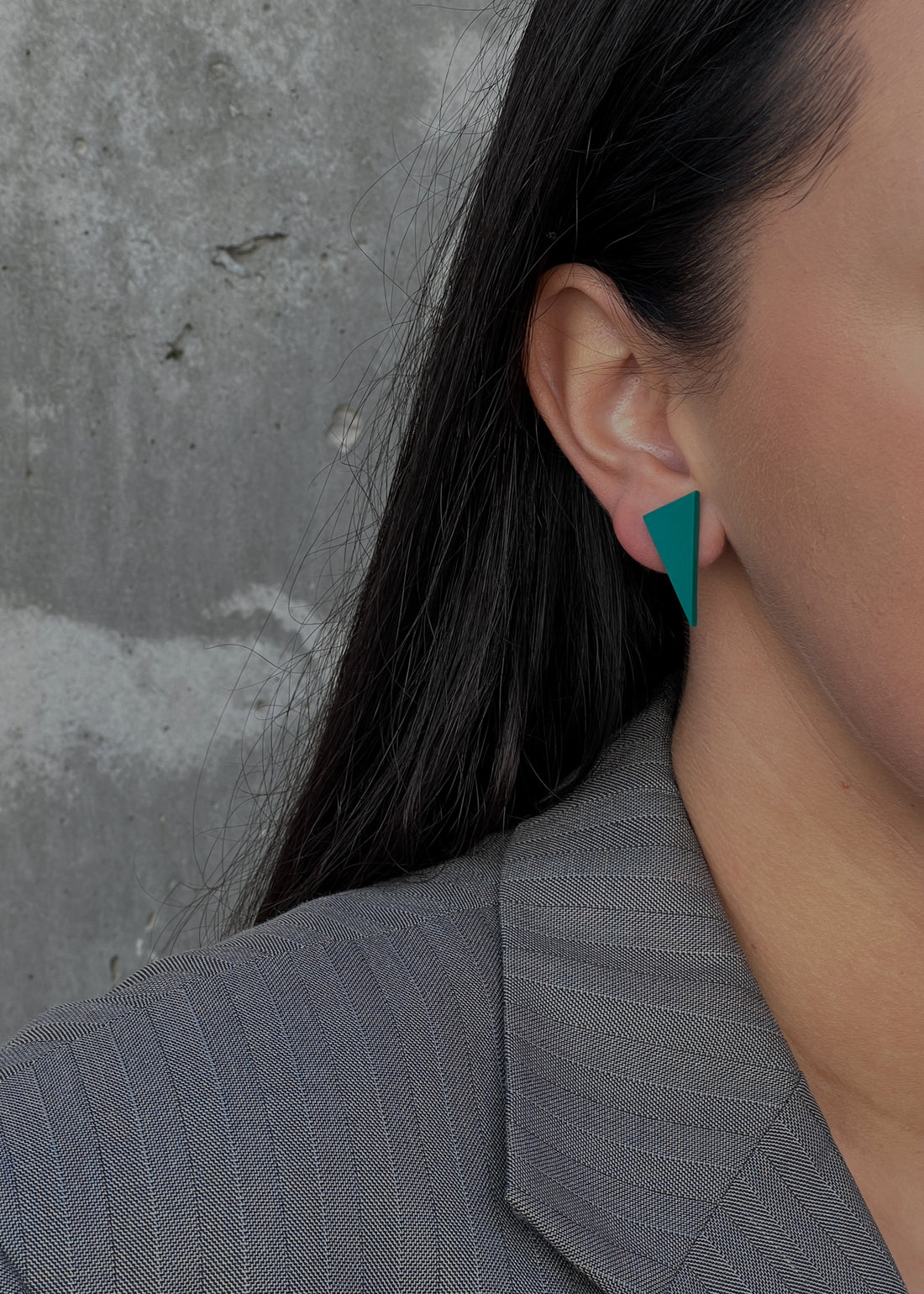 Asymmetrical Stud Earrings - S_Green