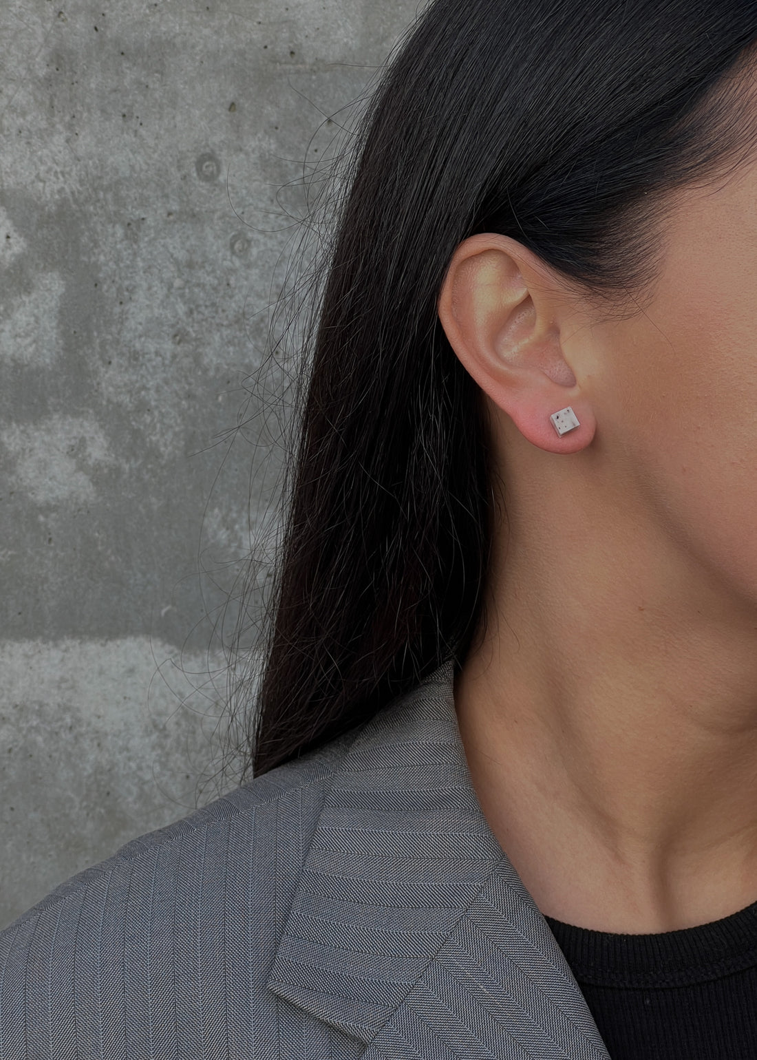 Tiny Stud Earrings - TK White Botanical