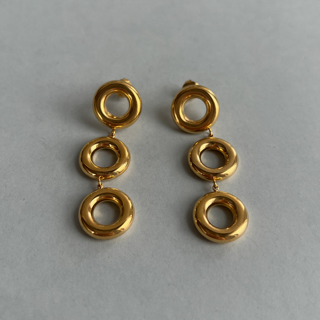 Gold colour heavy dangle earrings
