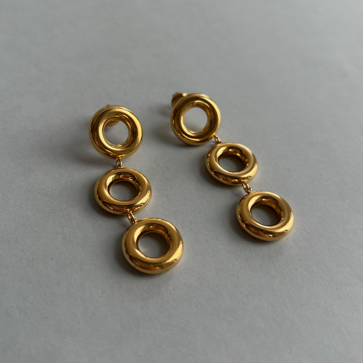 Gold colour heavy dangle earrings