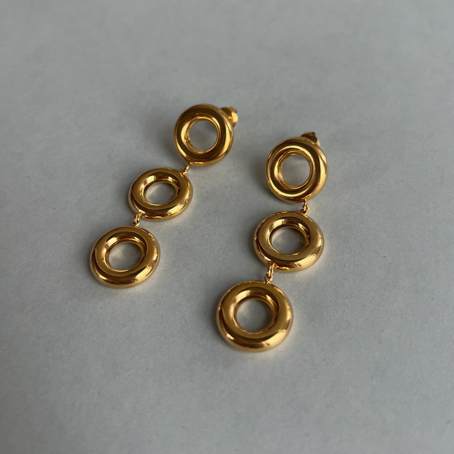 Gold colour heavy dangle earrings
