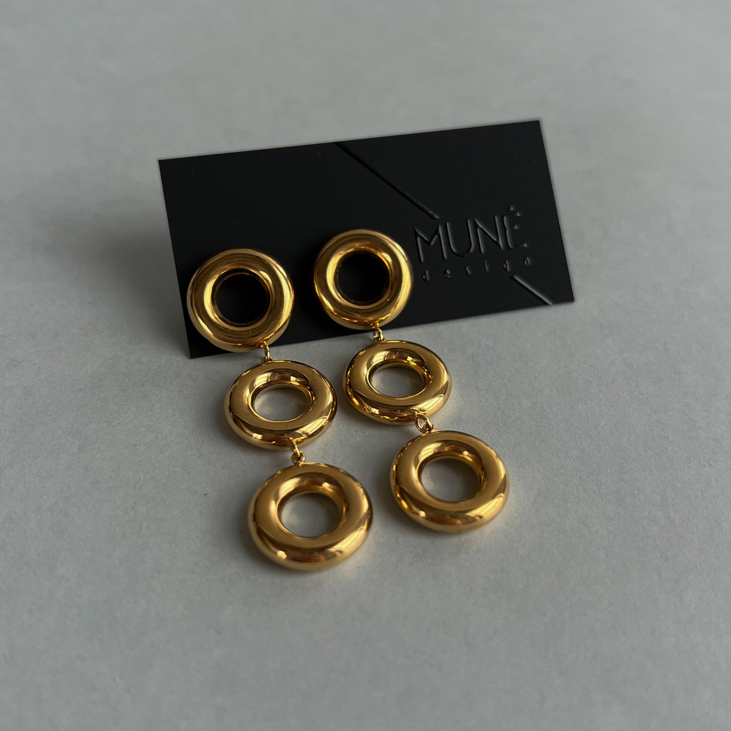 Gold colour heavy dangle earrings