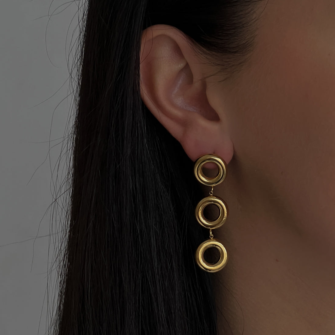 Gold colour heavy dangle earrings