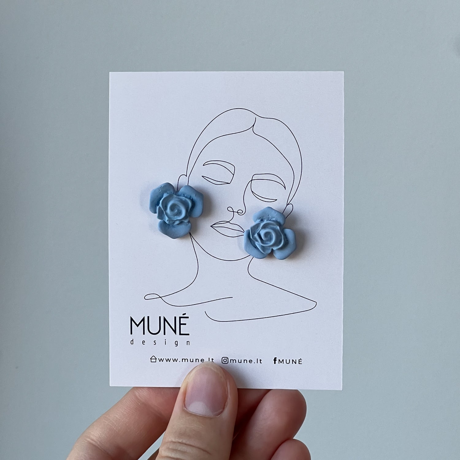 Auskarai "Mėlynos rožės" - MUNÉ