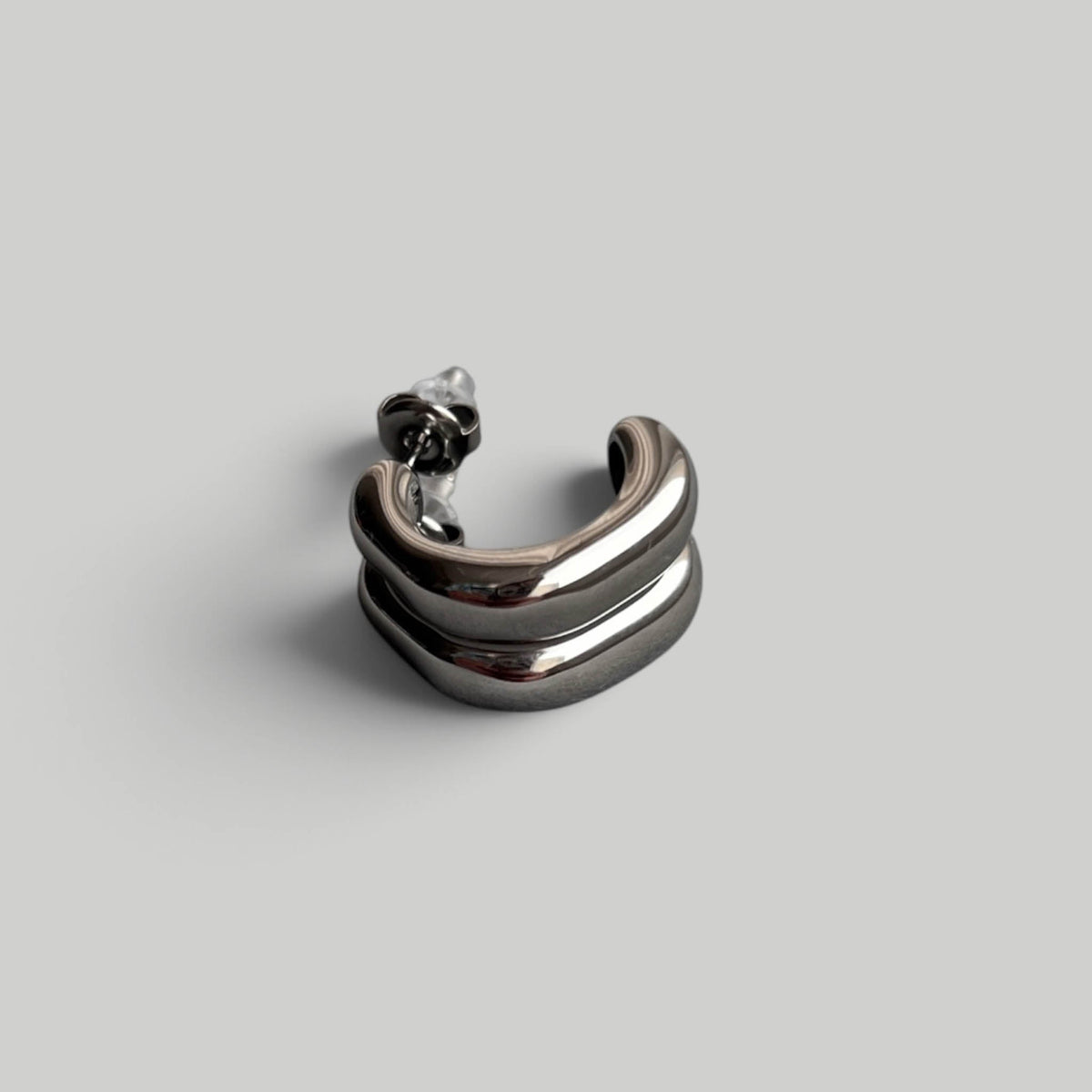 Auskarai „Silver Slim Hoops“ - MUNÉ