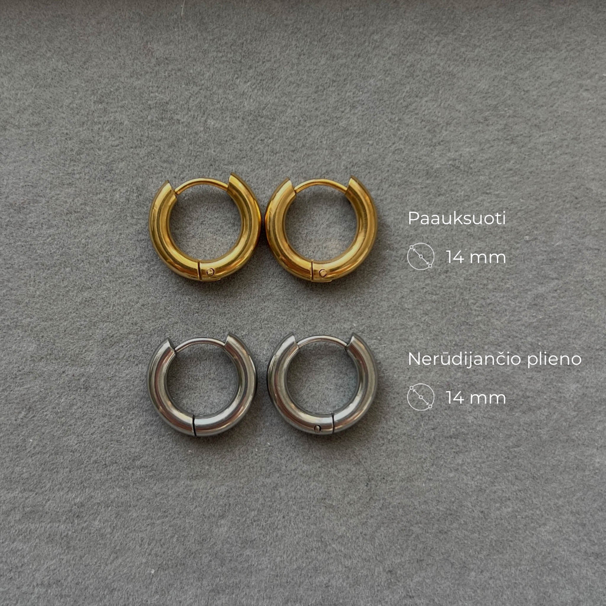 Mix and match | Nerūdijančio plieno auskarai - rinkutės su pakabukais - MUNÉ