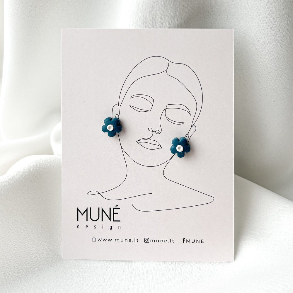 Veriamieji auskarai | Little Flowers_blue - MUNÉ