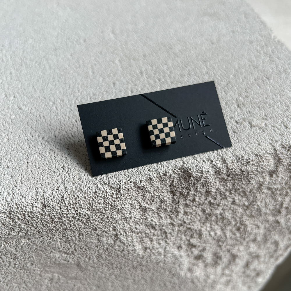 Earrings - Chessboard