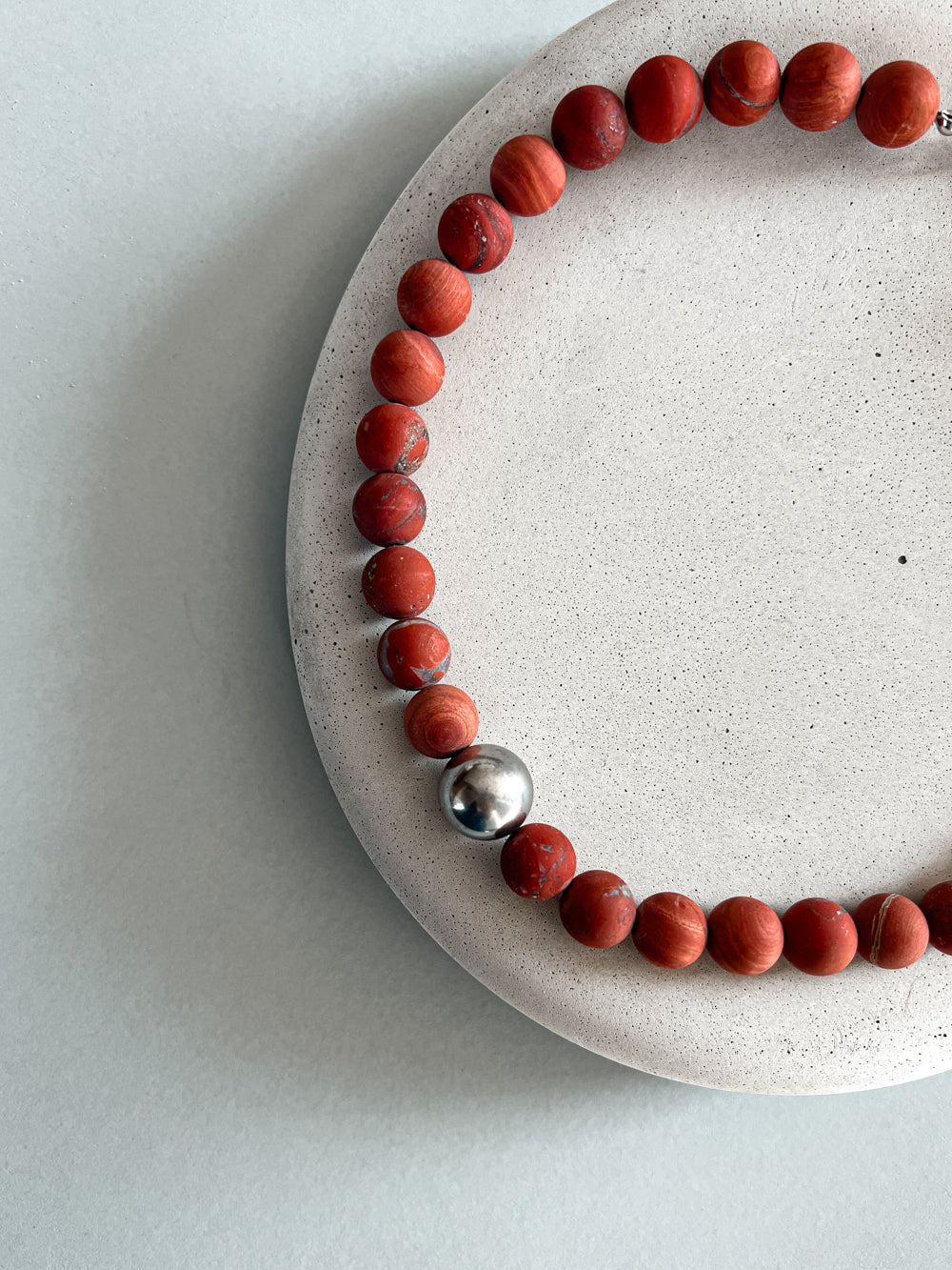 Oversized red jasper necklace