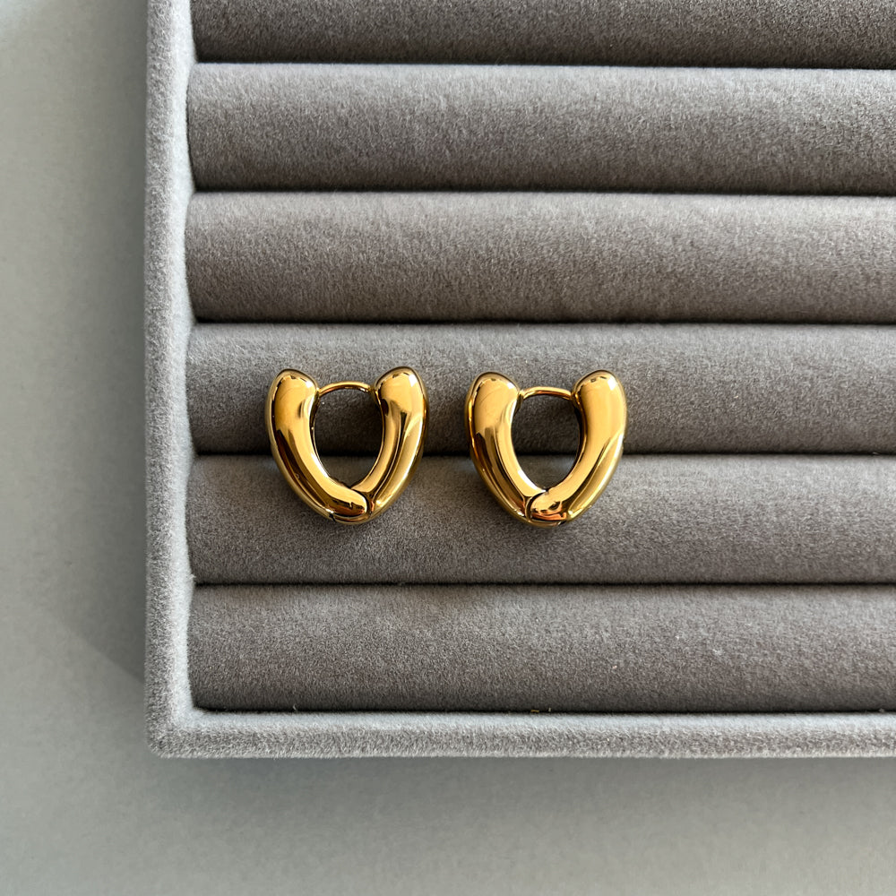 Gold colour hoop earrings