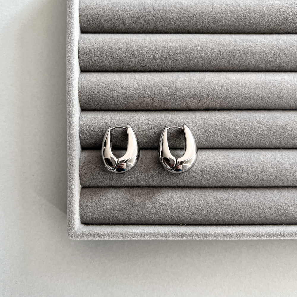 Small silver colour hoop earrings