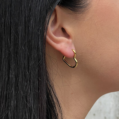 Gold colour heart shape hoops