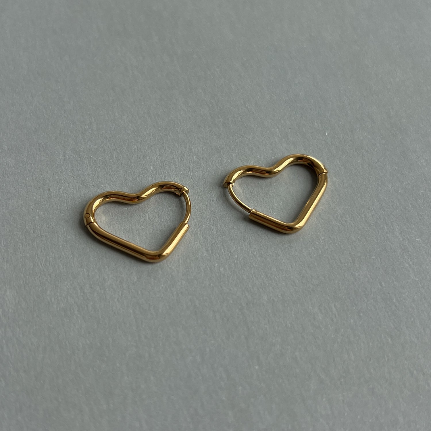 Gold colour heart shape hoops