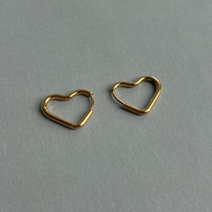 Gold colour heart shape hoops