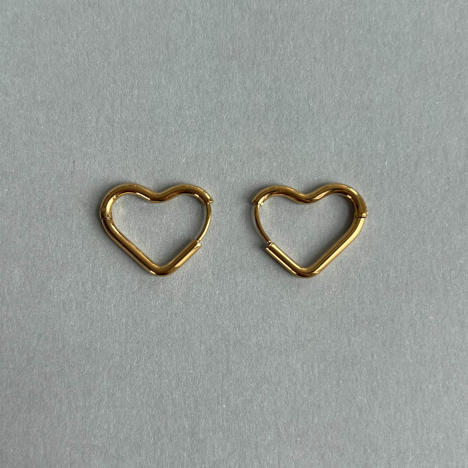 Gold colour heart shape hoops