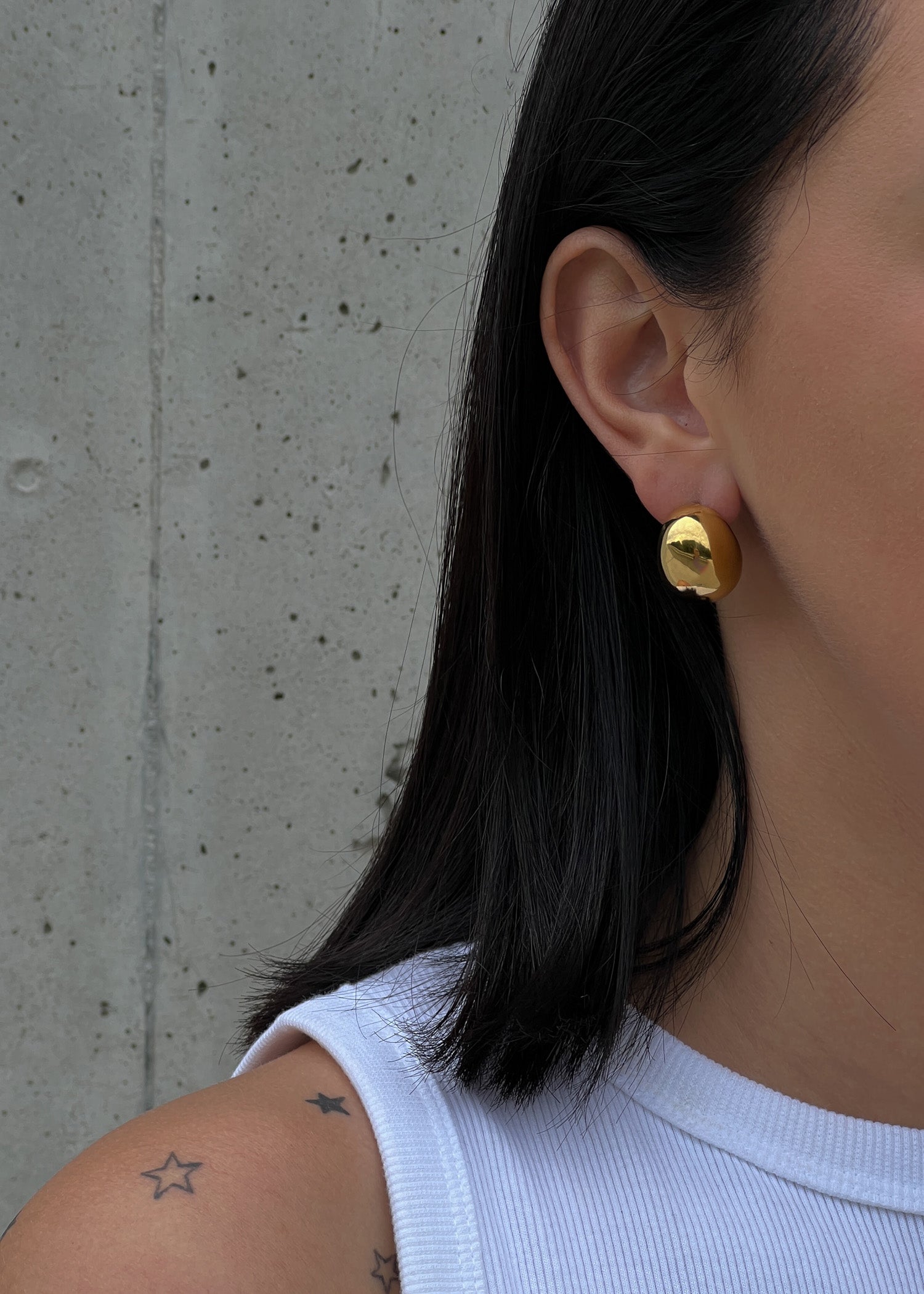 Two sizes drop shape stud earrings