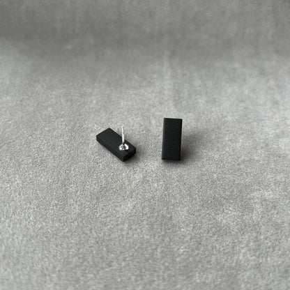 Stud Earrings - Bricks (Black)