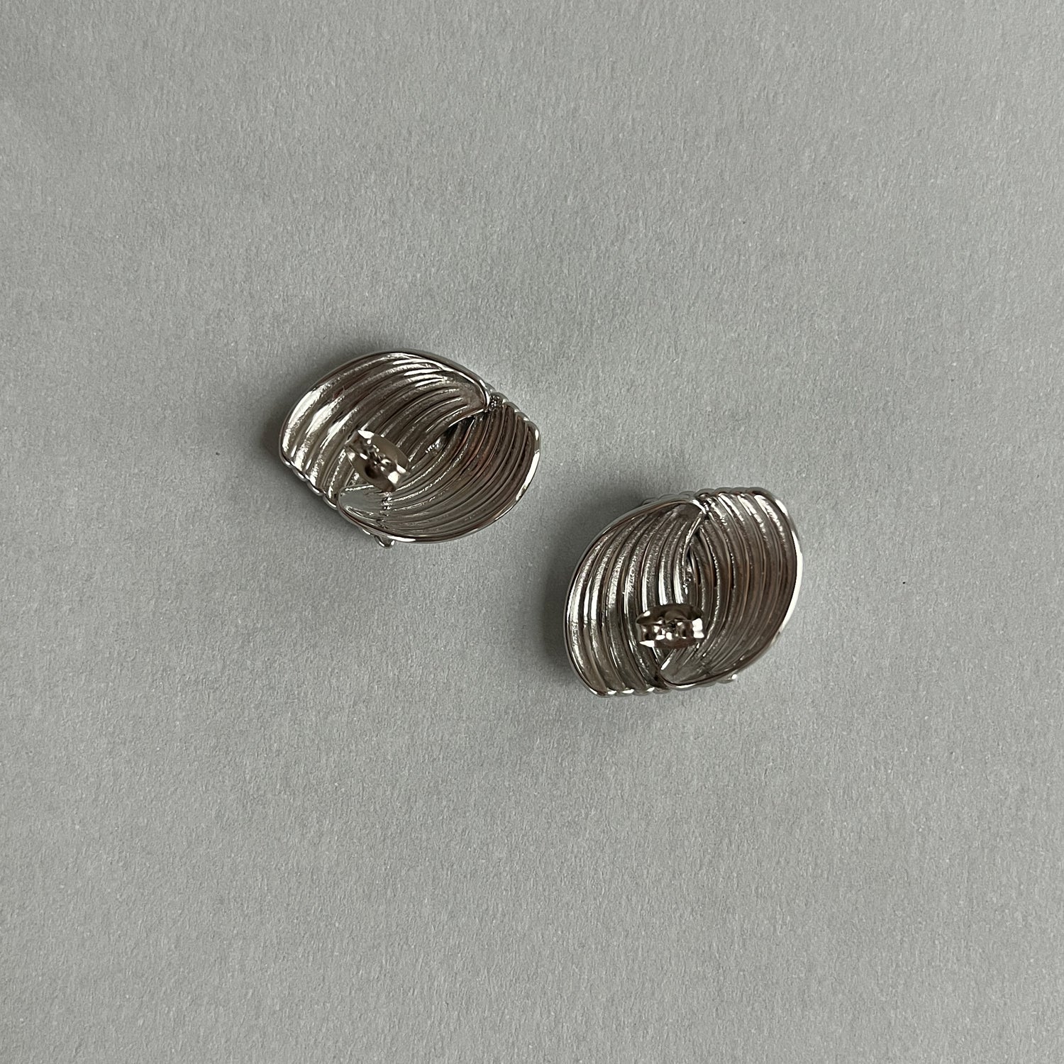 Vintage style silver colour stud earrings