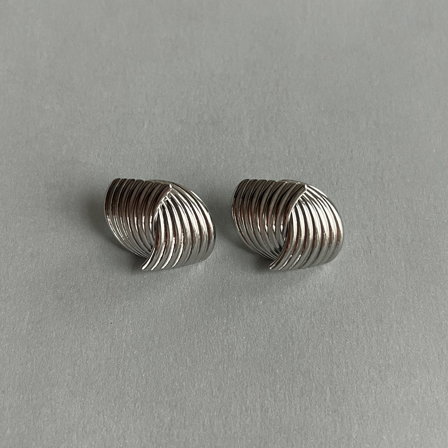 Vintage style silver colour stud earrings