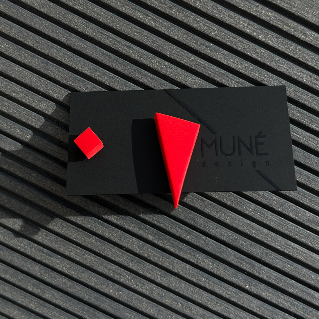 Asymmetrical Stud Earrings - S Red