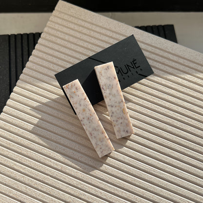 Modern Earrings - White Botanical