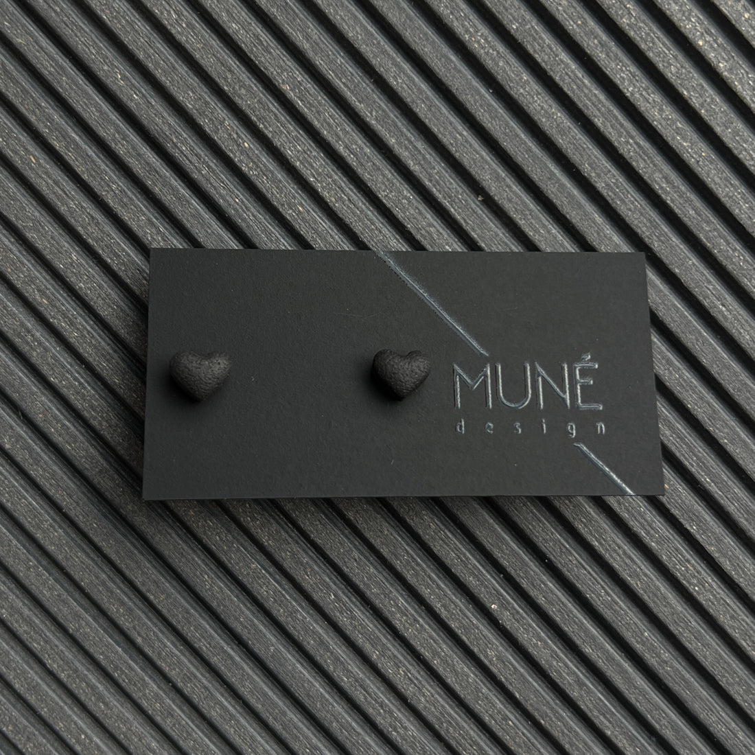 Maži auskariukai |Širdelės _ juodi