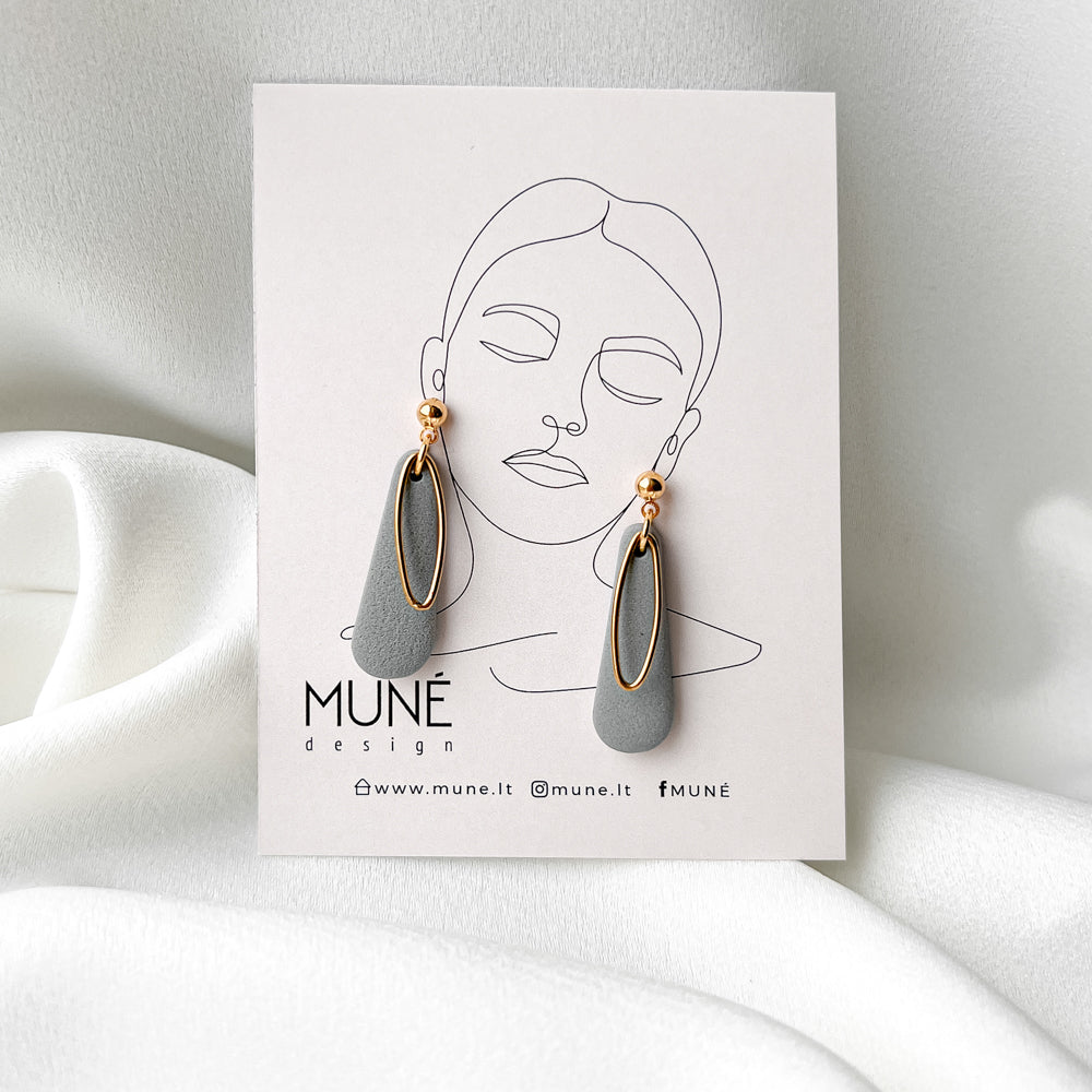 Earrings | Dangle drops_grey