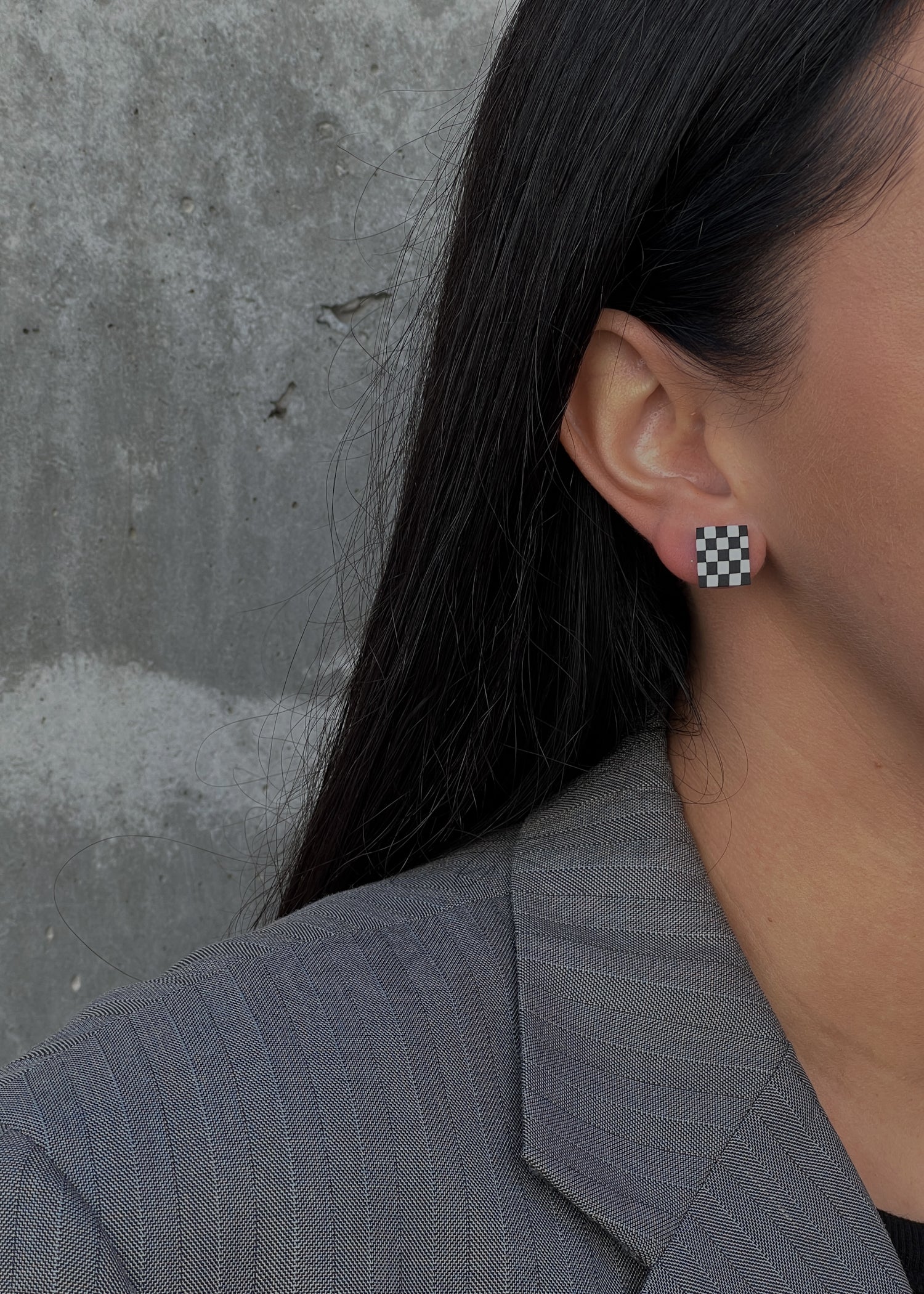 Rinkinys: Natūralus rankų kremas ir auskarai Chessboard