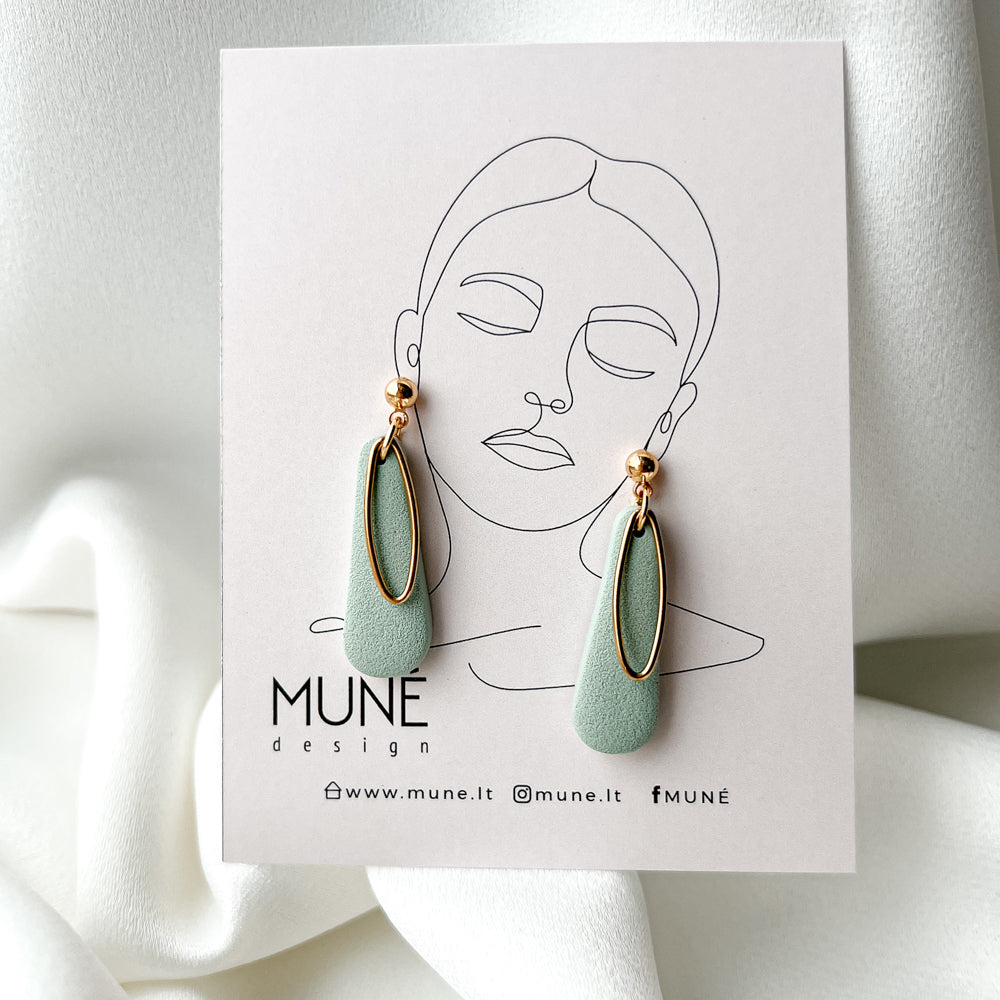 Earrings | Dangle drops_green