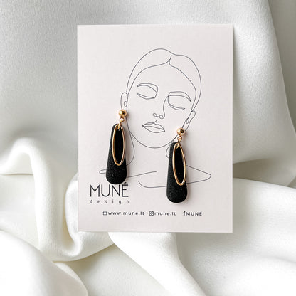 Earrings | Dangle drops_black