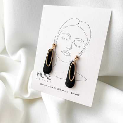 Earrings | Dangle drops_black