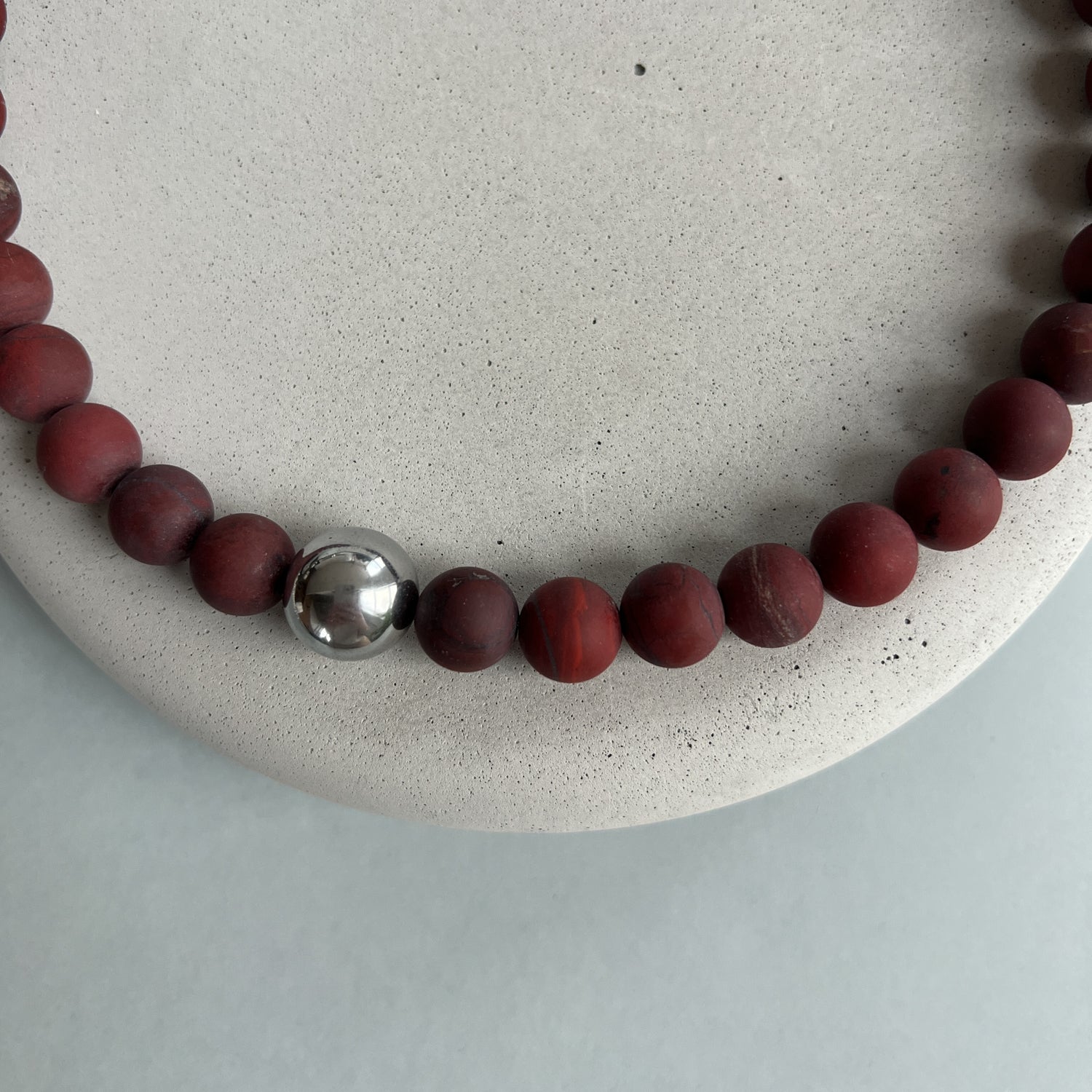 Oversize red jasper necklace