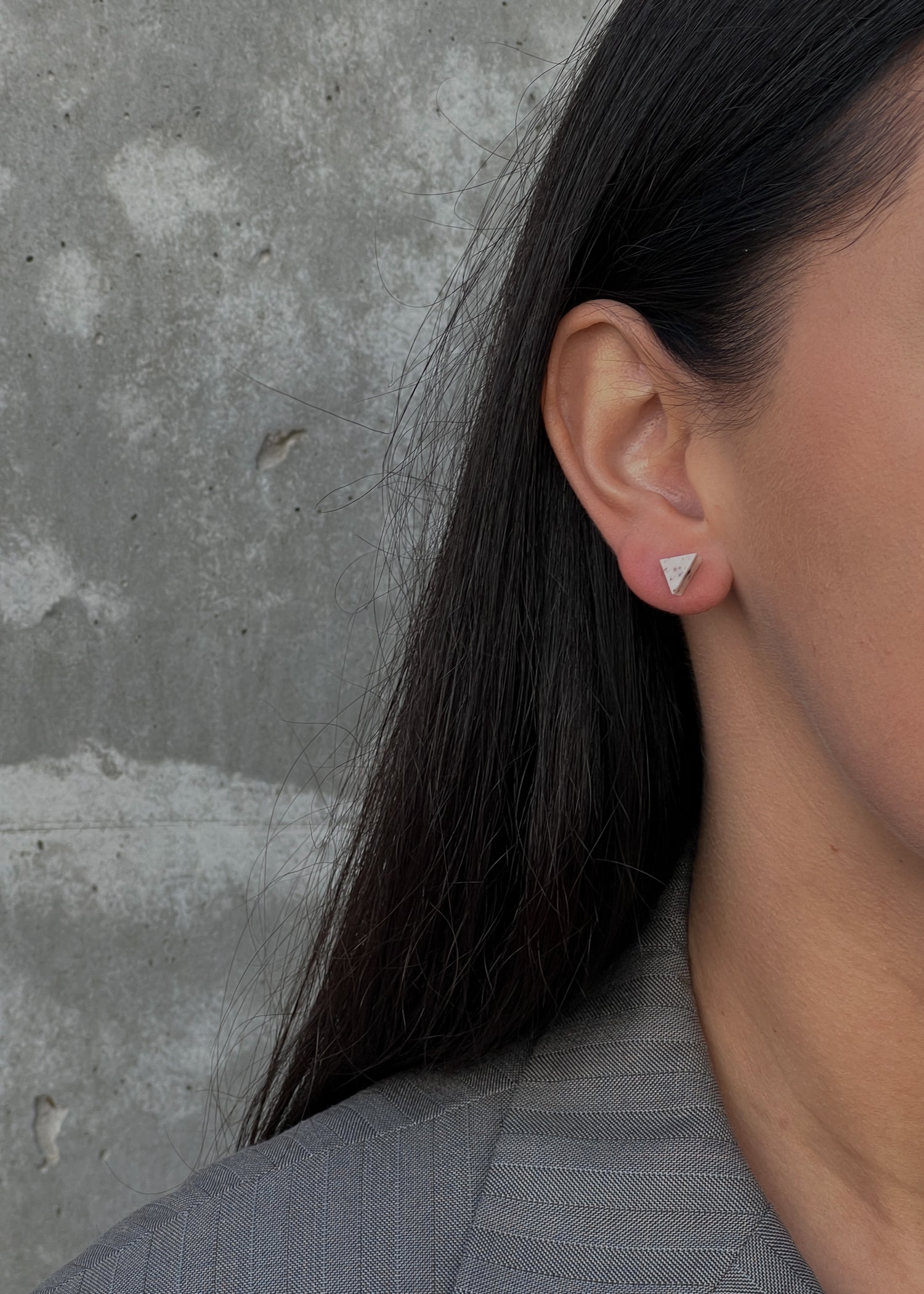 Tiny Stud Earrings - TK White Botanical