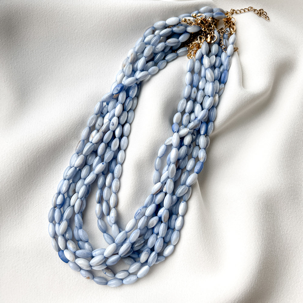 Sea shell necklace_blue