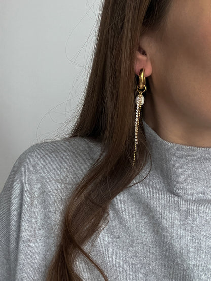 Gold colour hoops with pendants