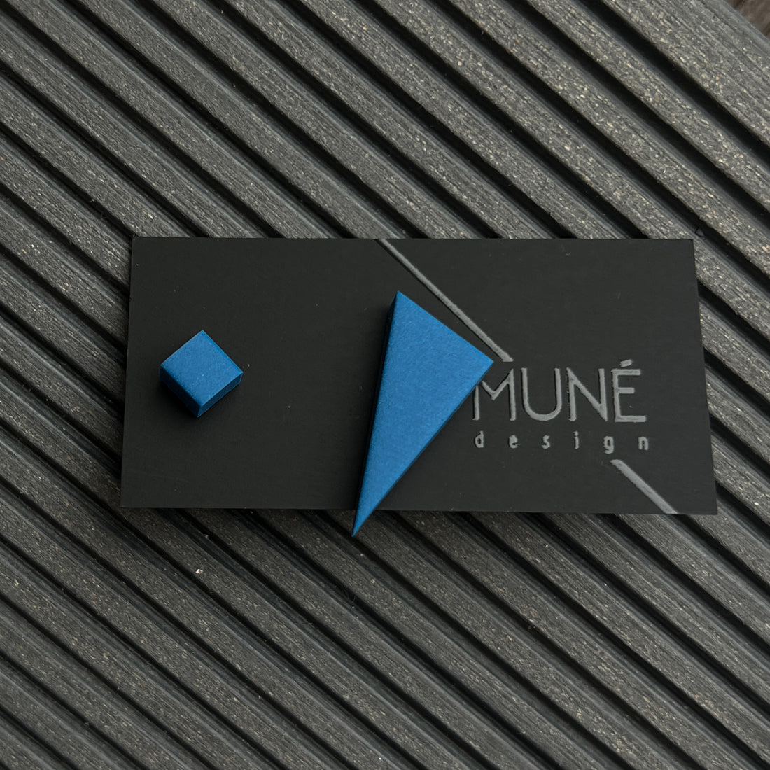 Asymmetrical Stud Earrings - S_Blue