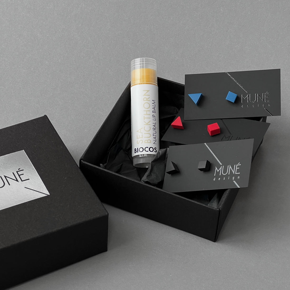 Rinkinys: Natūralus lūpų balzamas ir auskarai TK