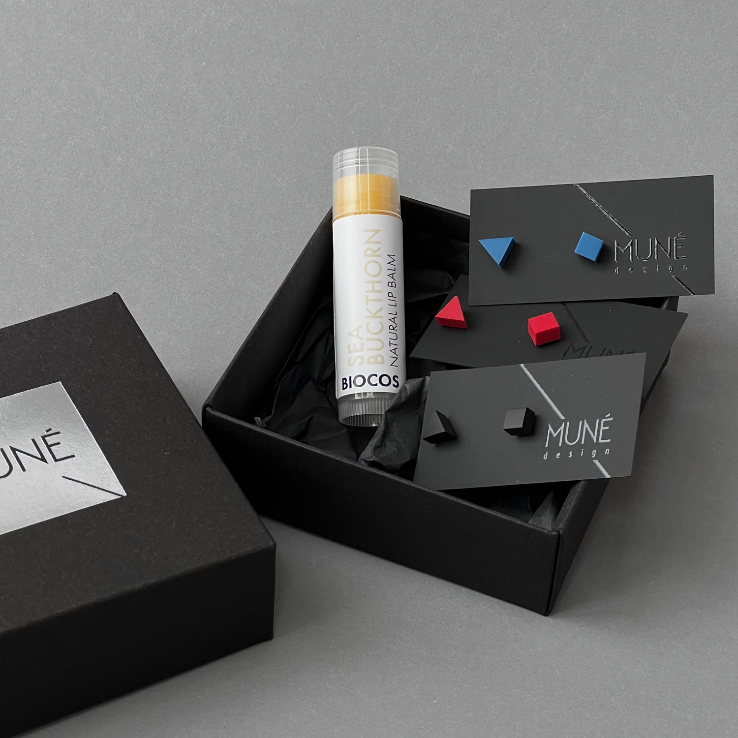 Rinkinys: Natūralus lūpų balzamas ir auskarai TK