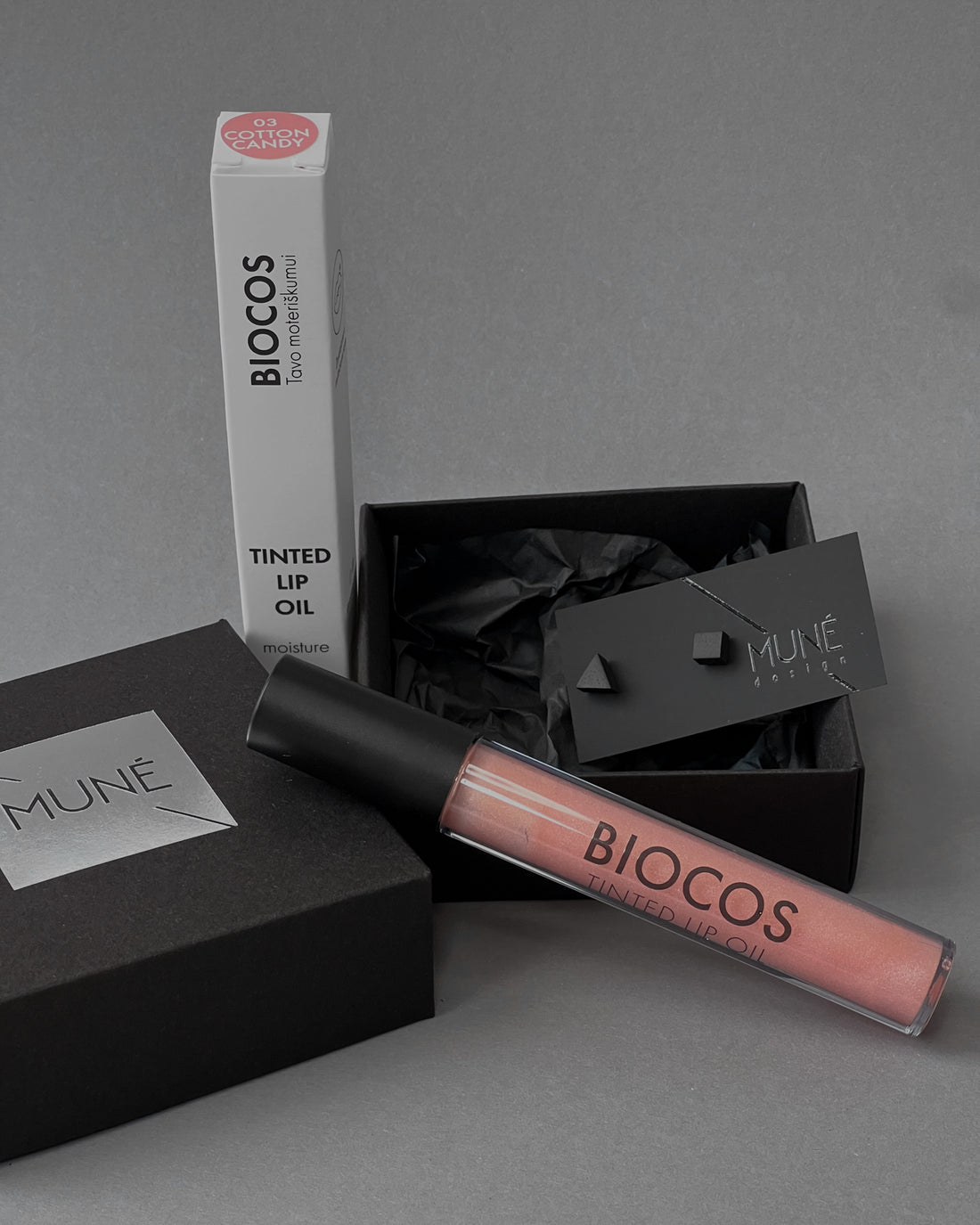 Rinkinys: Natūralus lūpų aliejus ir auskarai TK_black