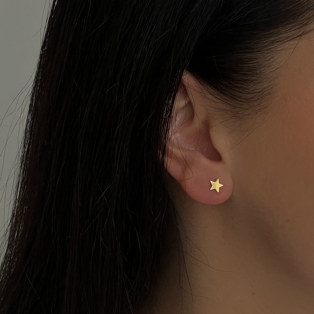 Gold colour tiny star stud earrings