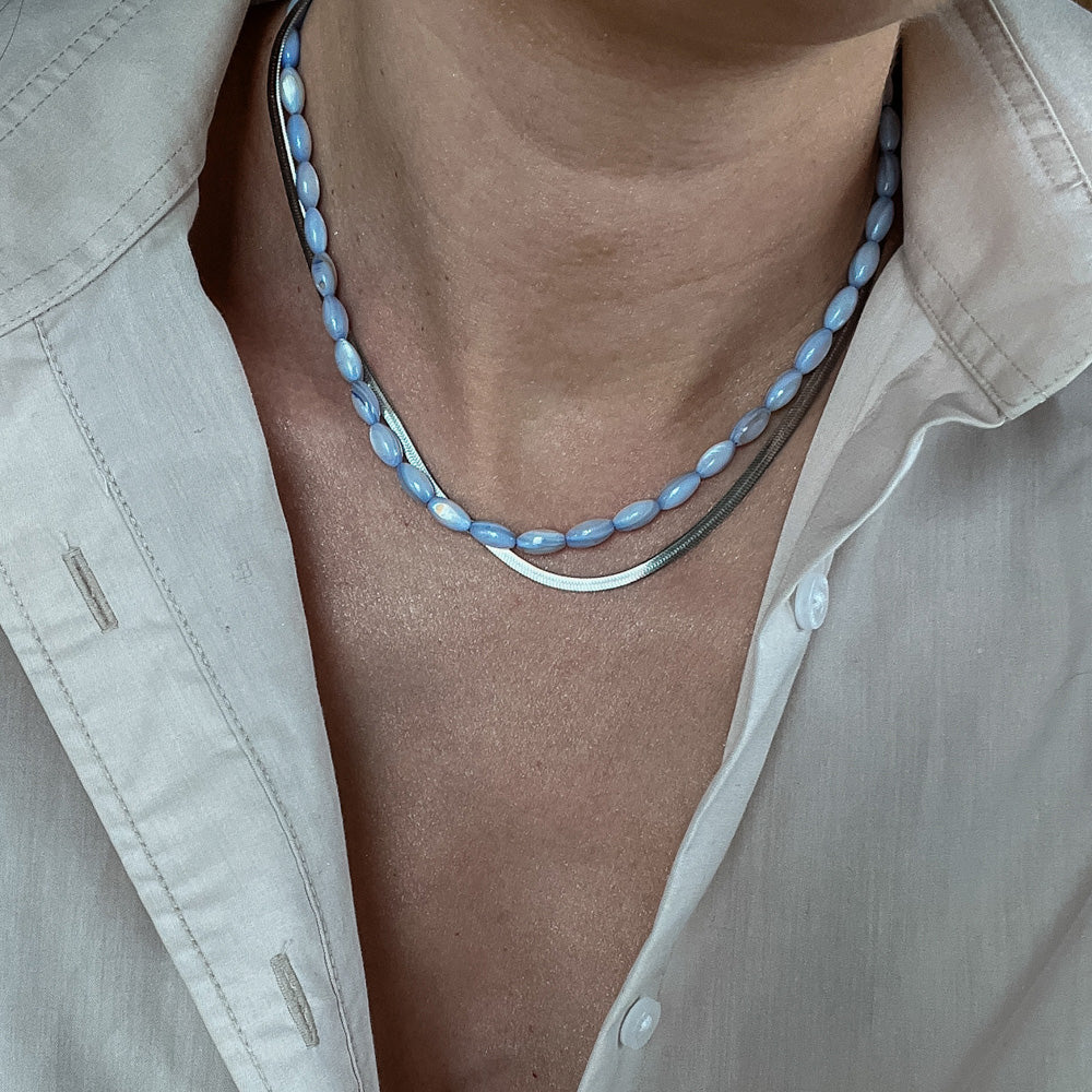 Sea shell necklace_blue