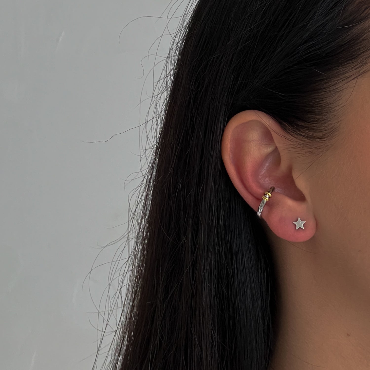 Silver colour ear cuff