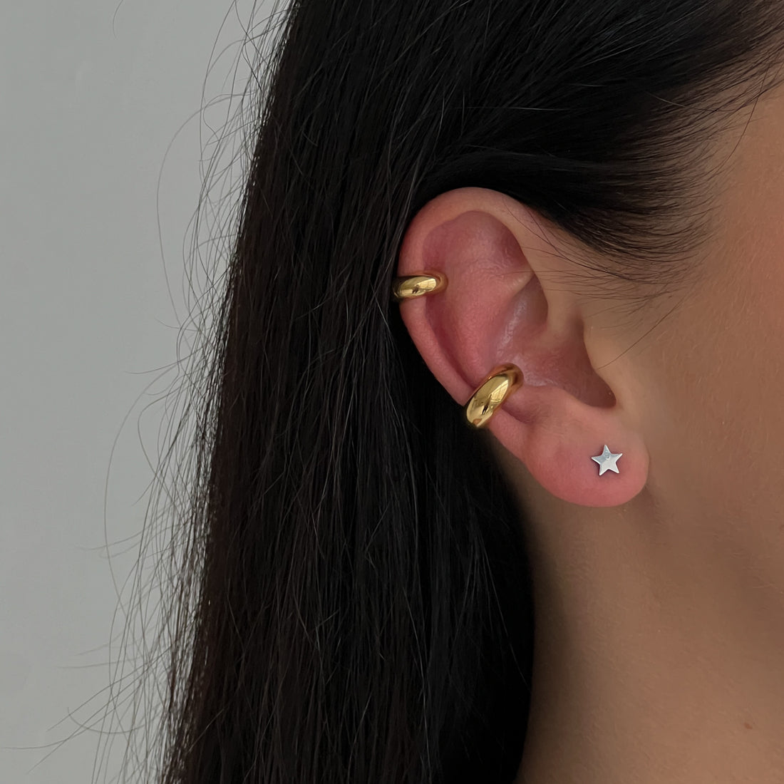 Two gold colour ear cuff set