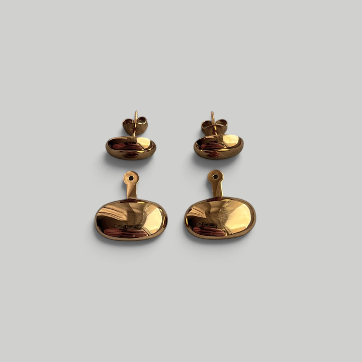 Auskarai 2 in 1 „Gold Double Pebbles“ - MUNÉ