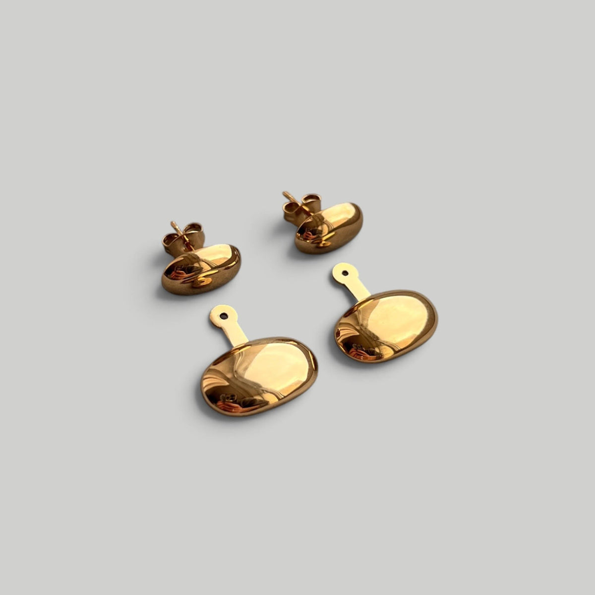 Auskarai 2 in 1 „Gold Double Pebbles“ - MUNÉ